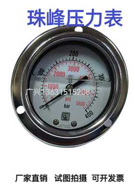 ZFYB油压表抗震压力表YN60III轴向2分1/4螺纹400bar/psi