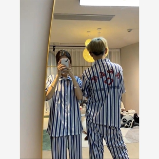 精神院睡衣男女情侣居家搞怪睡衣套装家居服秋冬长袖病号服cos