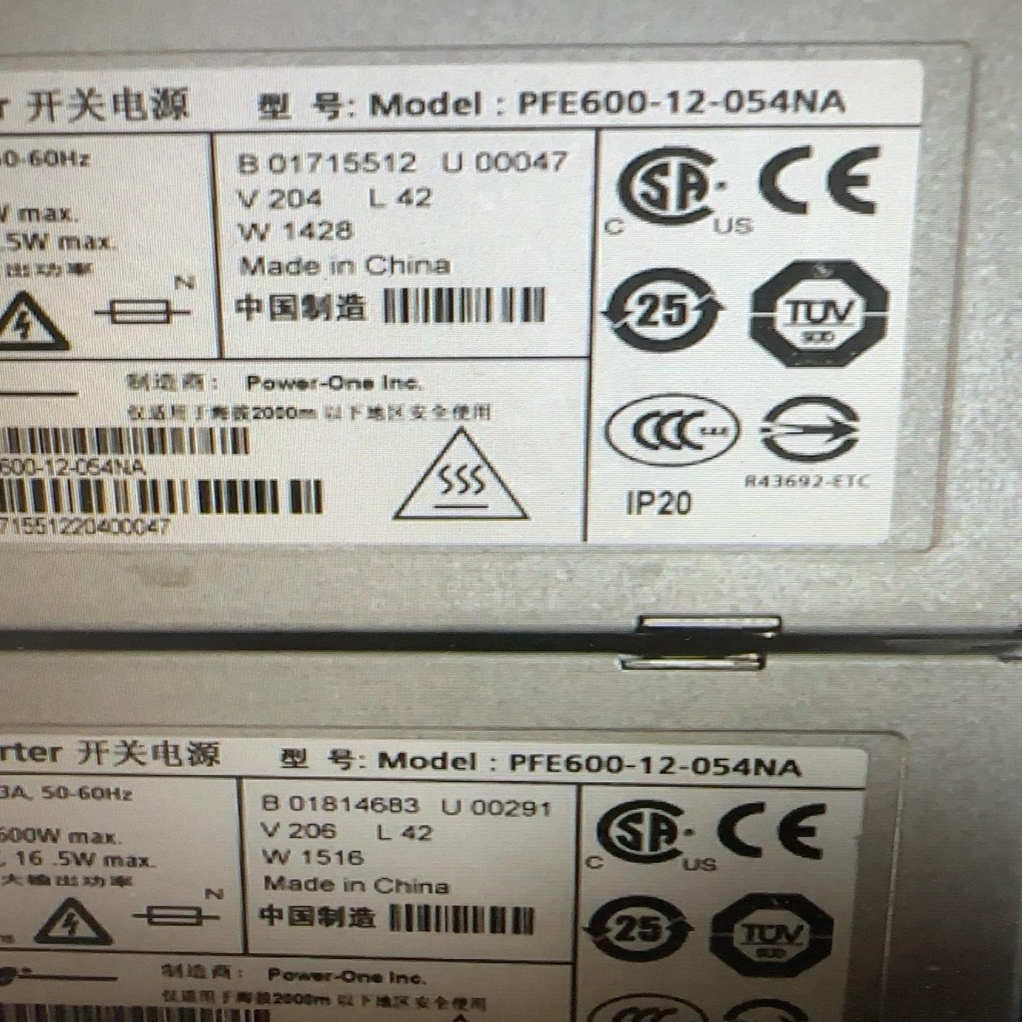 【议价】二手博科6500电源PFE600-12-054NA