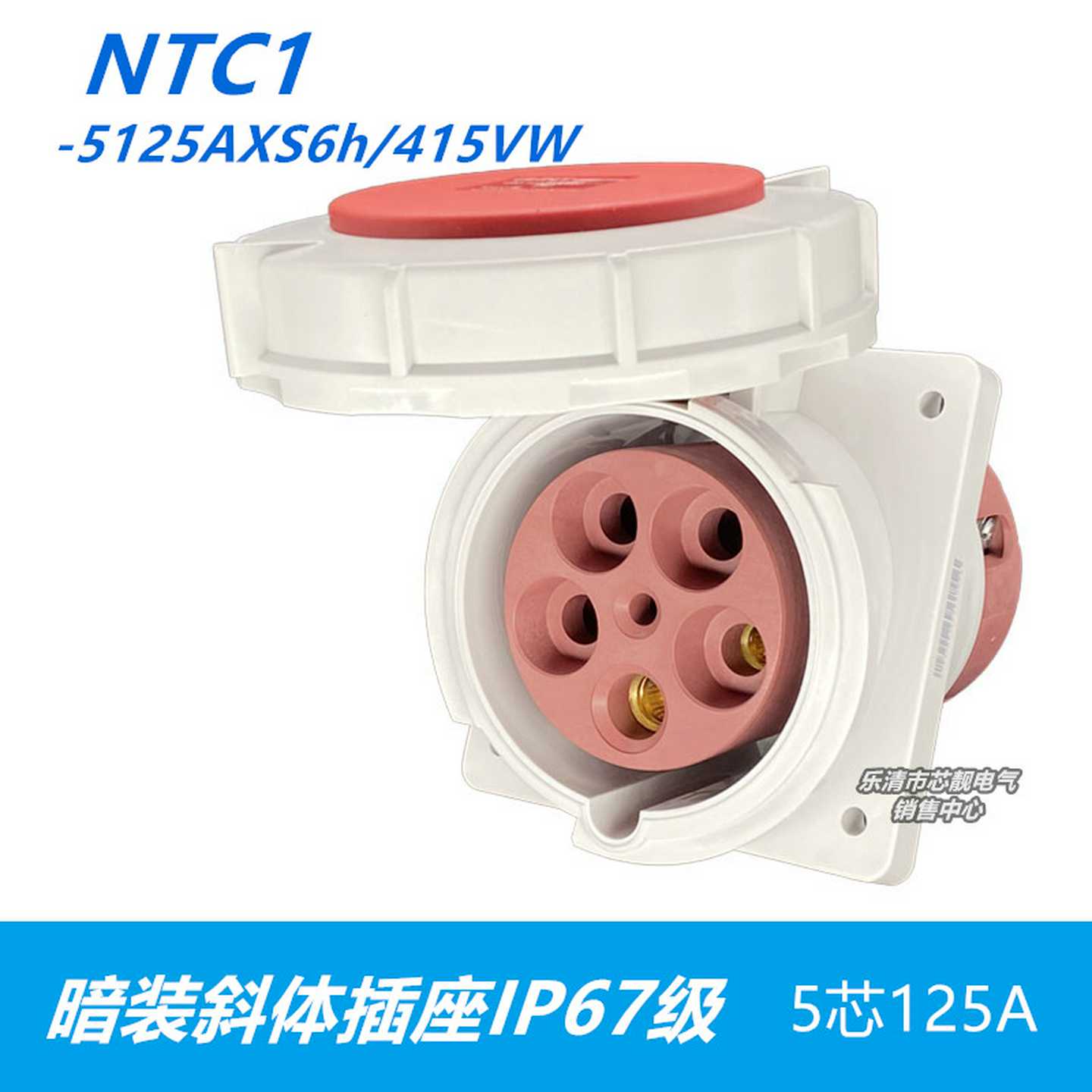 航空岸电防水 NTC1-5125AXS6h/415VW 暗装斜体面插座5芯125A