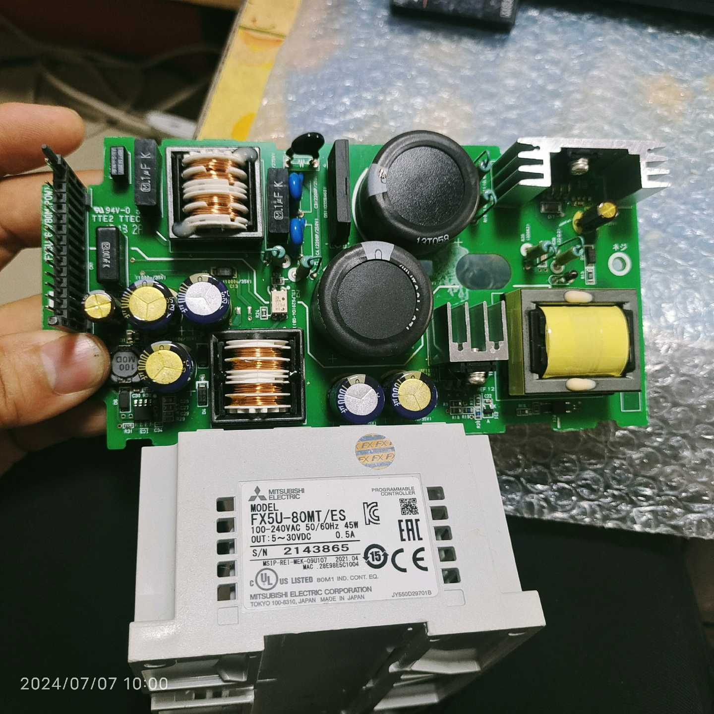 议价21年份FX5U-80MT 电源板三菱原装正品包好(已测试功