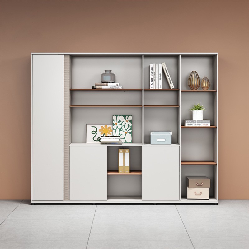 办公文件柜书架资料柜现代简约对开档案柜办公室家具落地柜子