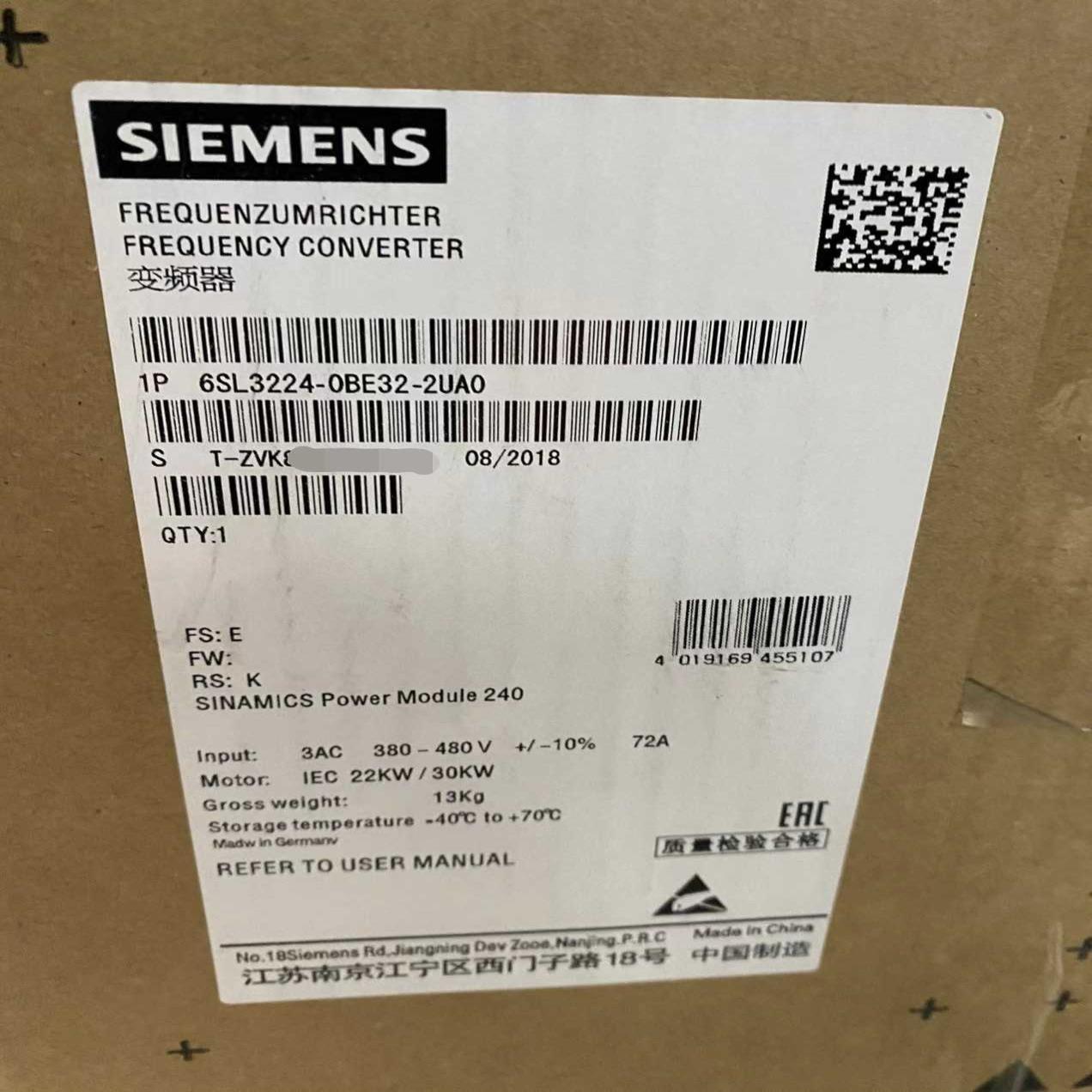 6SL3224-0BE32-2UA0西门子现拍前询价