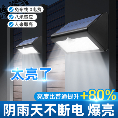 新款太阳能庭院户外灯人体感应家用花园门口照明院子阳台声控壁灯