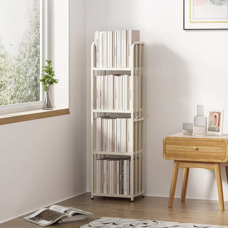 书架置物架落地墙角小书架小型铁艺夹缝窄架子简易多层转角小