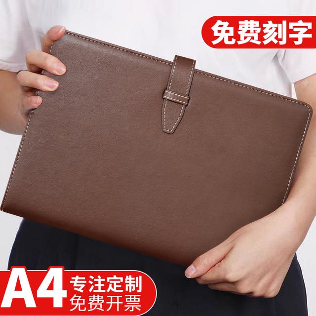 a4大笔记本子商务皮面记事本加厚本子会议记录本复古可印logo