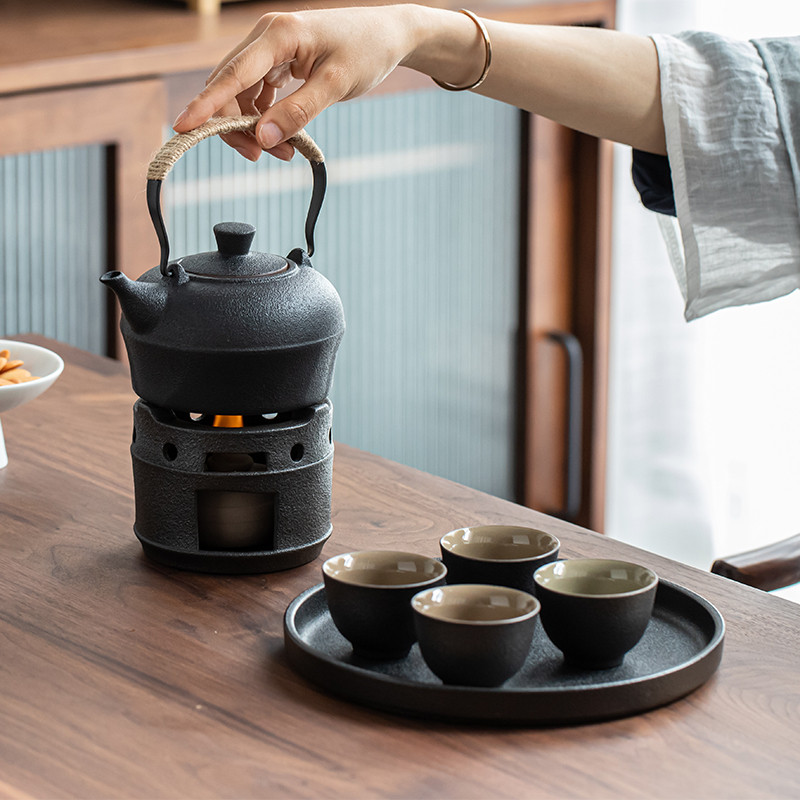老式陶瓷煮茶炉围炉煮茶家用户外酒精炉加热烧水壶煮酒器烫酒壶