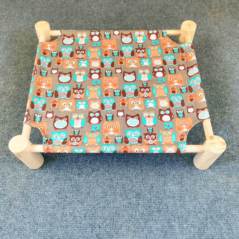 宠物实木狗狗行军床猫咪吊床狗窝猫窝可拆离地小型犬夏季四季