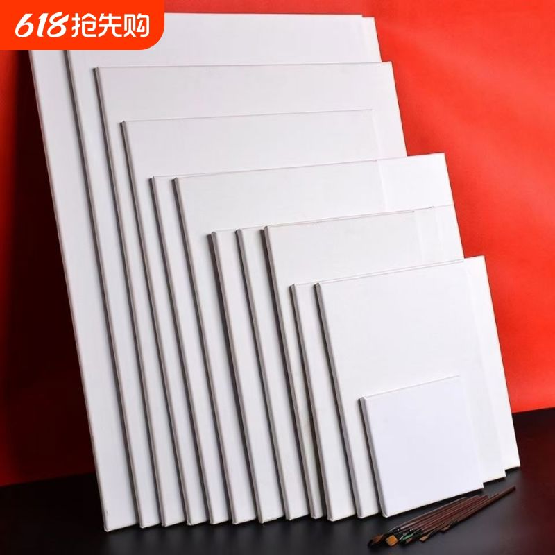 油画框内框画布亚麻纯棉带框油画画框批发大尺寸油画布丙烯雨