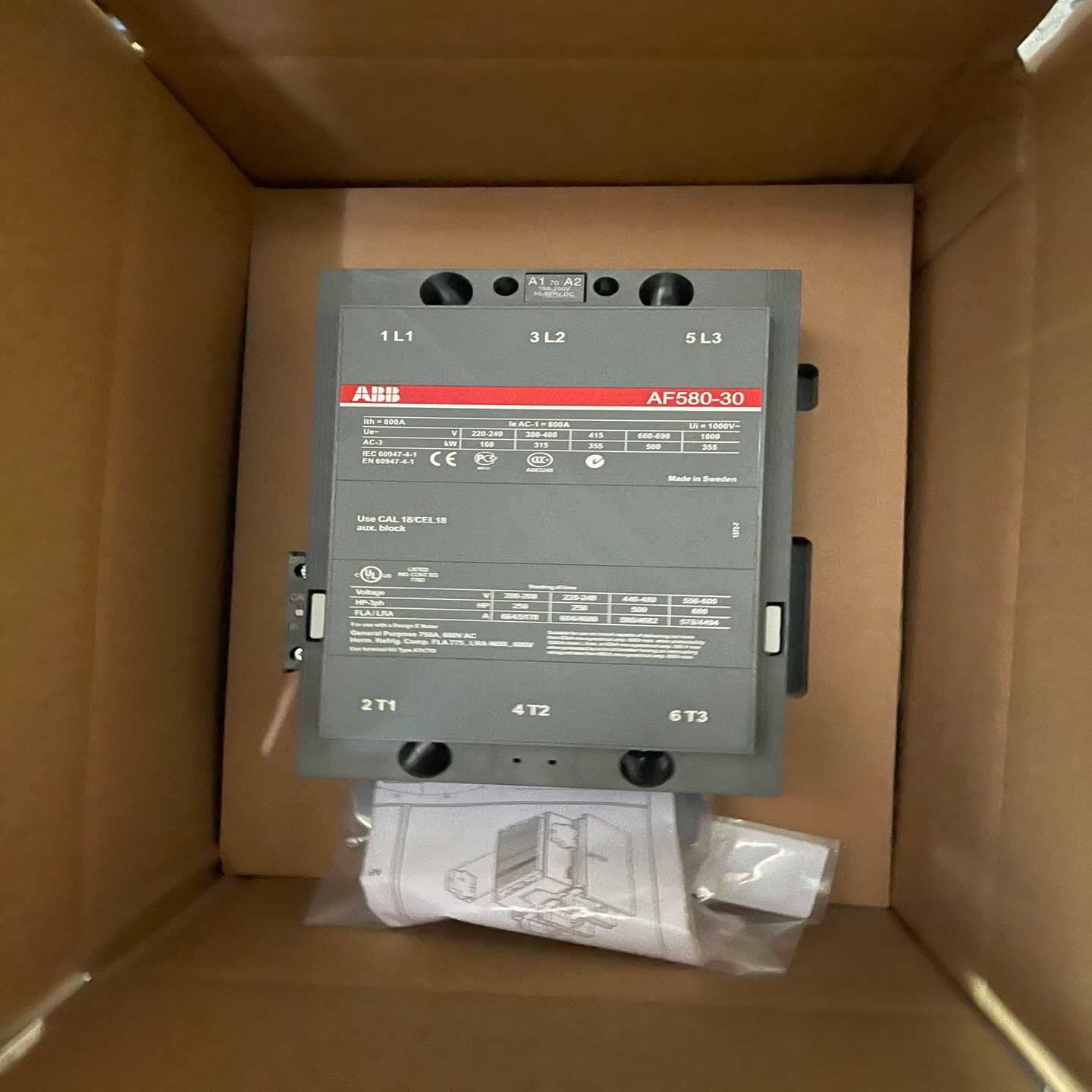 ABB接触器 AF400 AF460 AF580 A（佳毅工控）