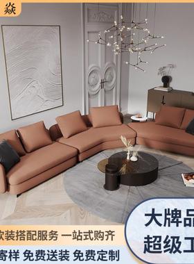 意式轻奢模块布艺沙发客厅大户型高级感现代简约沙发布艺沙发家具