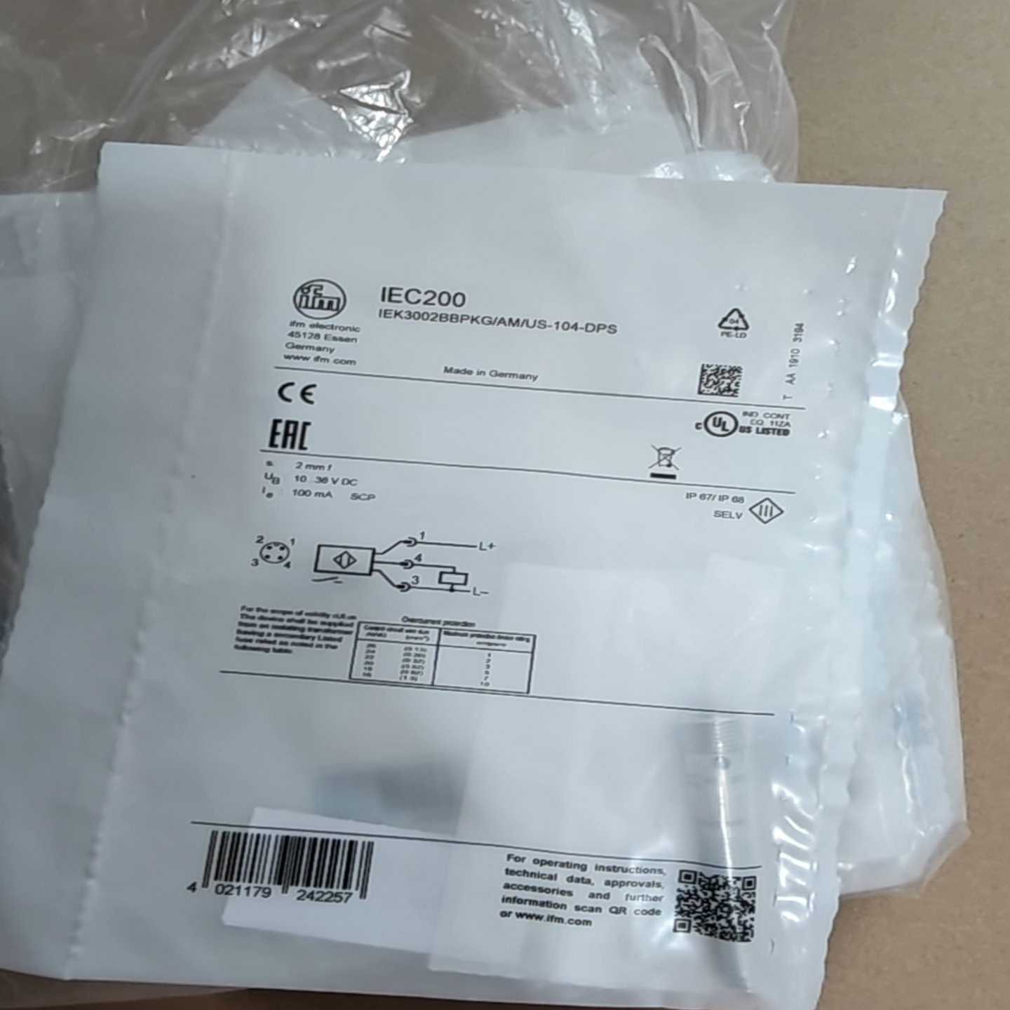 询价德国IFM易福门IEC200电感式接近开关传感器IE