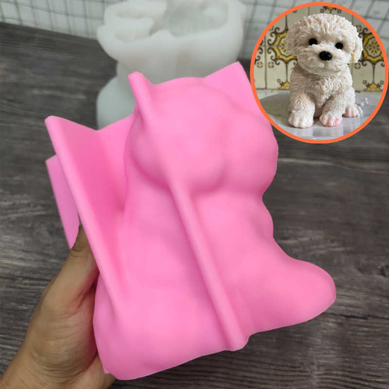 宠物狗硅胶蜡烛模具狗零食滴胶石膏模具宠物用品烘焙翻糖工具d55
