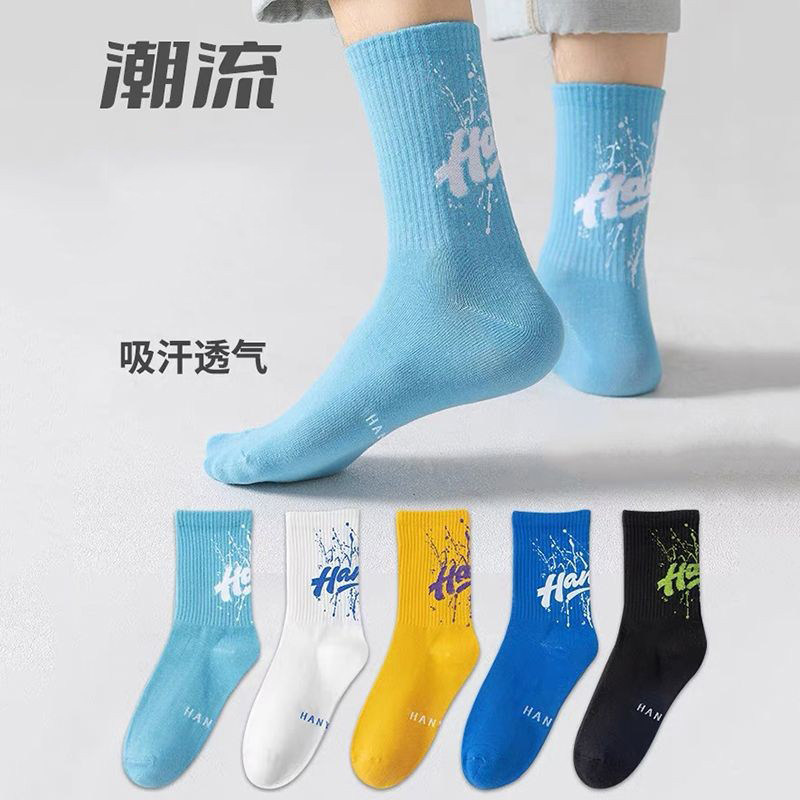 青少年袜子男士学生防臭运动袜初中生大童夏季中筒篮球潮袜Y02