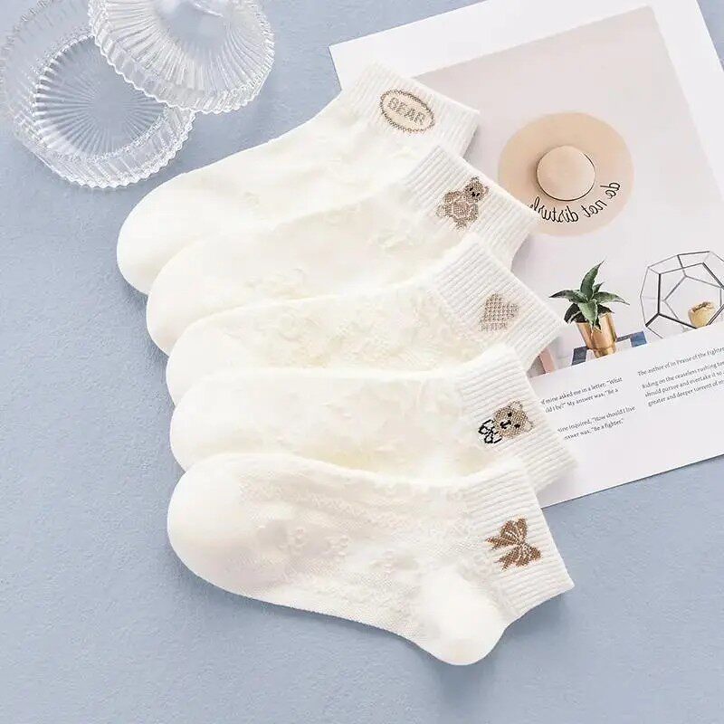 【下单立减50】袜子女袜夏季薄款吸汗透气刺绣中筒春秋短筒棉袜KP