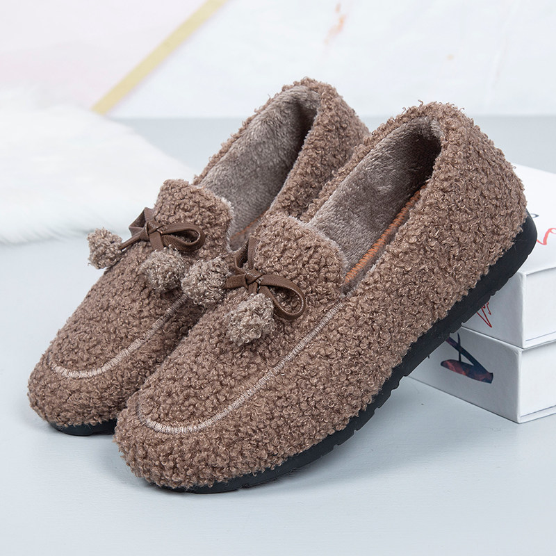 老北京布鞋女新款秋冬加绒豆豆鞋