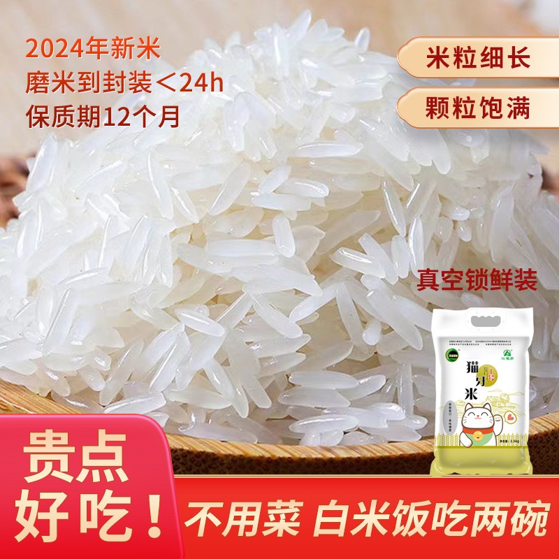 香糯正宗1号猫牙米24新米长粒香米现磨现发高山梯田米优质米真空