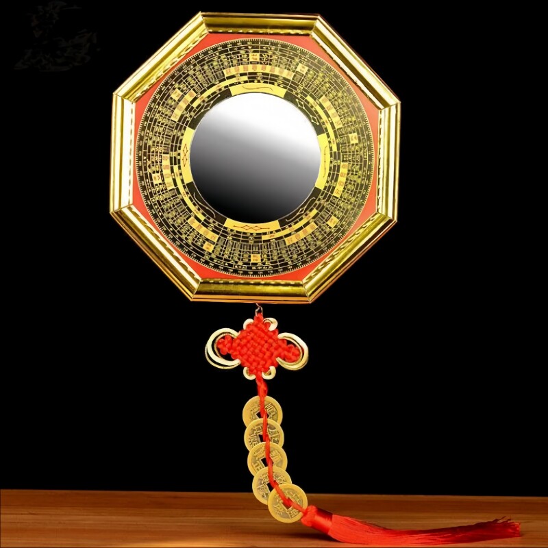 八卦镜凸镜凹镜门口罗盘窗户挂在大门上的纯铜八挂镜子大门凸透镜图片