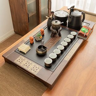 家用客厅办公烧水壶防烫一体功夫整套 全自动大号茶盘茶台茶具套装