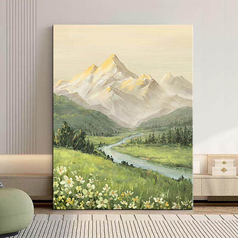日照金山/风景diy数字油画填充填色客厅餐厅大尺寸油彩手绘装