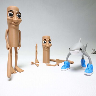 乱码星球 tungtungsahur和tralalo鲨鱼手办爆款 tung手臂可活动
