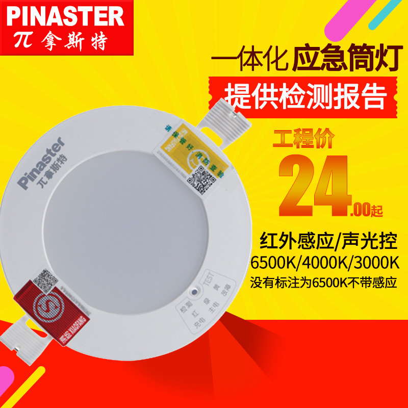 π拿斯特消防应急天花灯嵌顶式LED消防应急筒灯照明灯敏华一