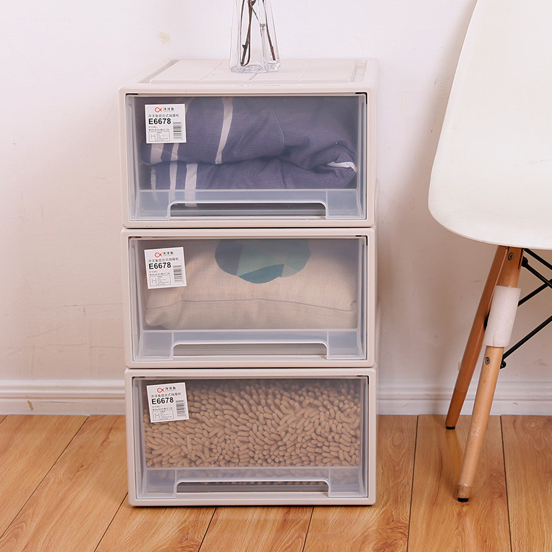 收纳柜塑料抽屉式透明自由组合衣物零食玩具文件整理箱储物箱