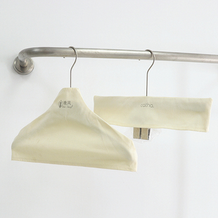 logo定制服装店衣架防滑布套专用防护套棉麻布罩防尘童装女装痕