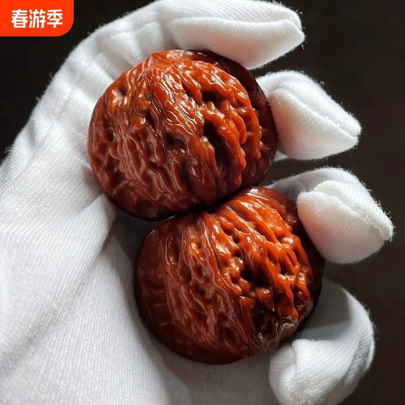 精文玩核桃狮子头四座楼把玩手把件官帽血麒麟纹盘玩猴头手串男