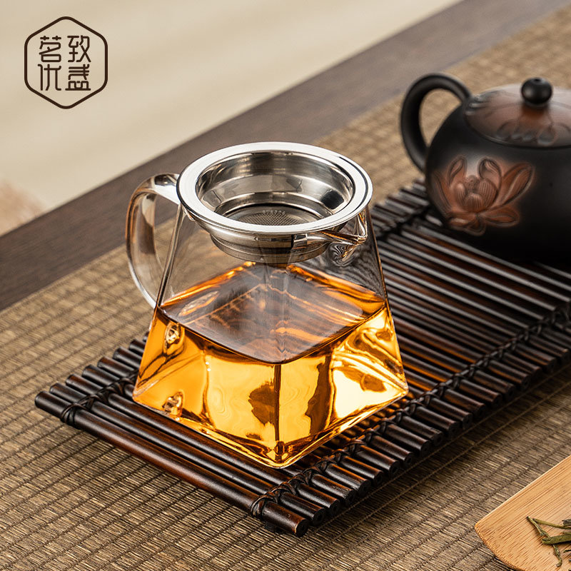 耐热玻璃公道杯加厚分茶器高档过滤泡茶茶具日式茶海公杯茶漏