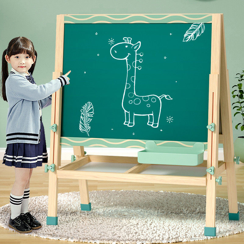 儿童画画板宝宝磁性尘小黑板家用教学可擦支架式小学生写字白板