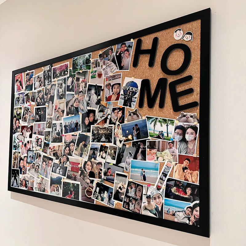 小红书DIY照片墙立体字黑色HOME英文墙贴毛毡板个性墙面装饰