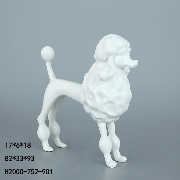 落地贵宾犬树脂家居摆件客厅电视低柜招财摆设橱窗软装配饰901