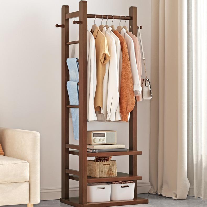 实木衣帽架卧室落地挂衣架子家用网红室内阳台小型立式挂衣服