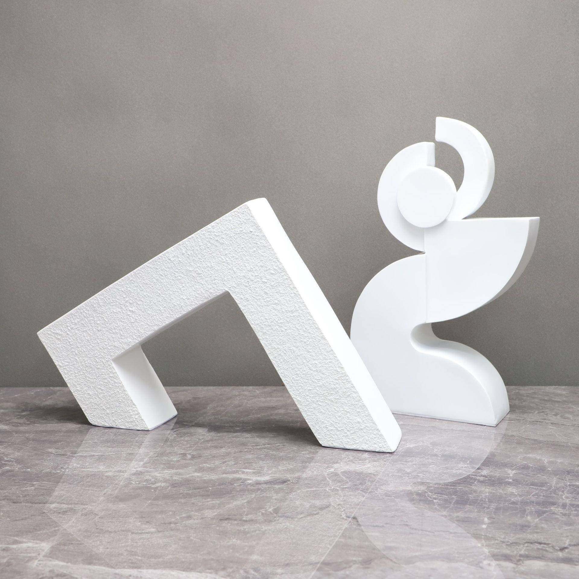 现代简约白色树脂几何建筑样板房售楼部卧室客厅书房桌面家居摆件,家装灯饰光源,其它灯具灯饰,淘宝优惠券,粉丝福利购,淘宝优惠卷