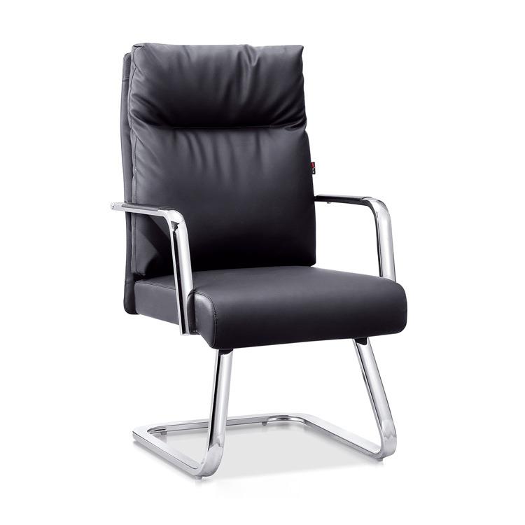 C216真皮办公椅特厚金属钢架弓型椅职员皮质会议椅商务洽谈椅