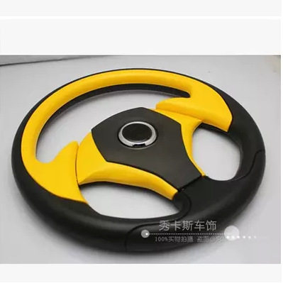 小车改装方向盘13寸仿赛车方向盘个性通用PVC方向盘跑车方向盘