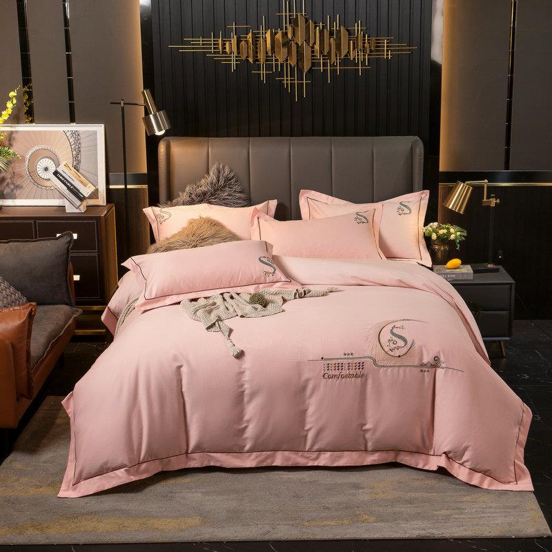 100支全棉磨毛床盖款四件套直销纯棉活性夹棉床盖床上用品