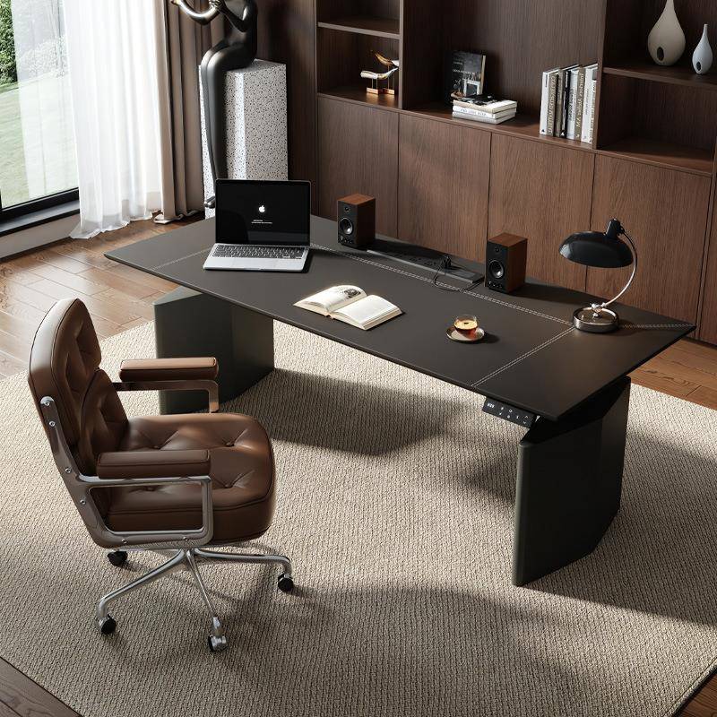 简约电动升降桌电脑桌家用台式站立式家用实木书桌办公桌电竞桌