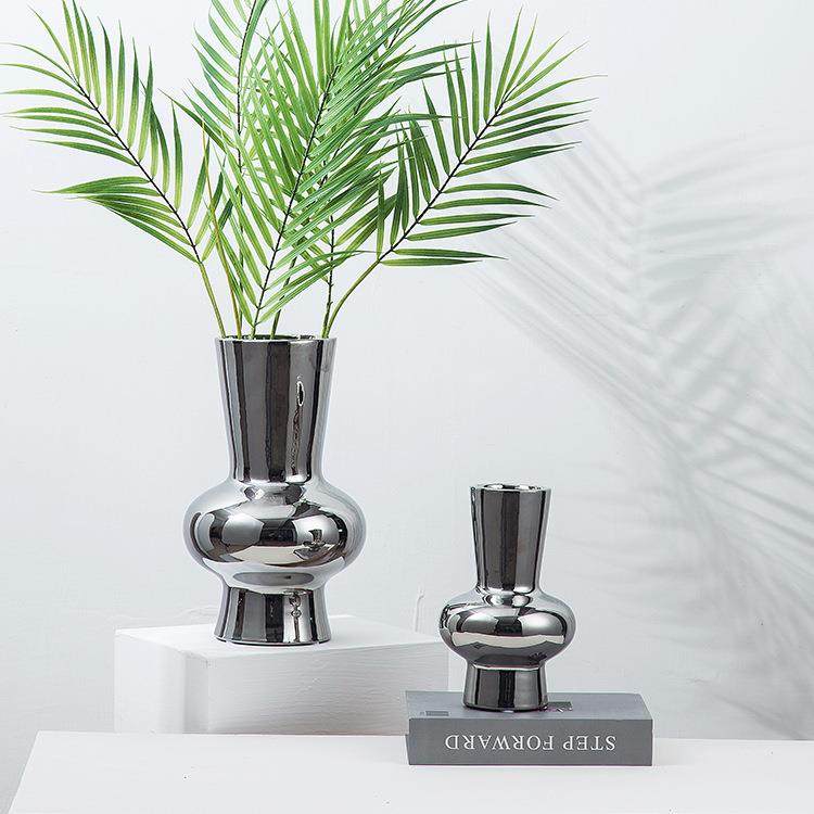 电镀银色陶瓷花瓶售楼处样板间酒店前台软装饰品家居卧室玄关摆件,家装灯饰光源,其它灯具灯饰,淘宝优惠券,粉丝福利购,淘宝优惠卷