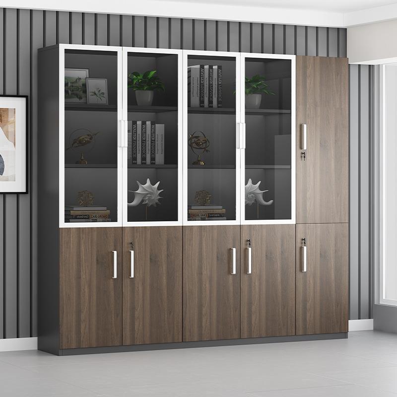 办公文件柜高柜木质资料柜现代板式财务档案柜书柜员工储物柜收纳