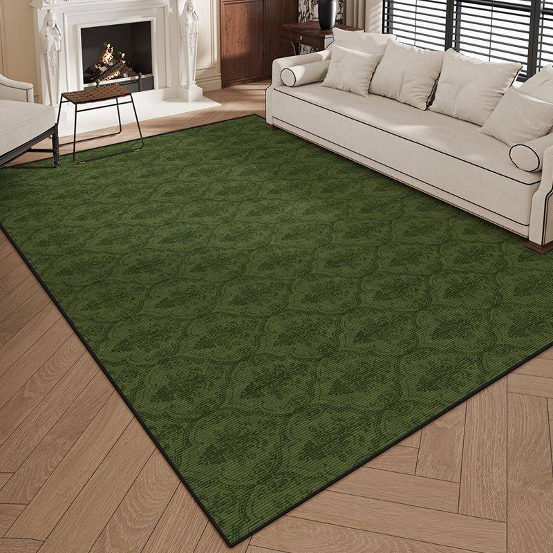 2024巴洛克绿色中古风轻奢客厅地毯法式美式高级感客厅沙发茶几垫