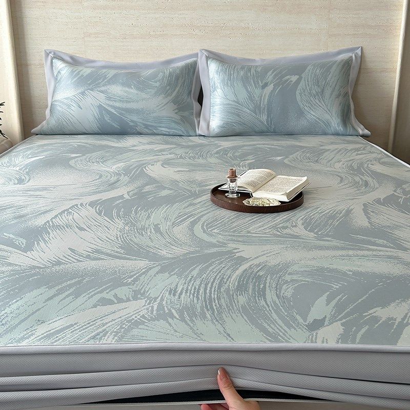 A类夏季可水洗冰丝凉席三件套高端可机洗空调床笠软席子1.5m1.8米,床上用品,冰丝席,淘宝优惠券,粉丝福利购,淘宝优惠卷