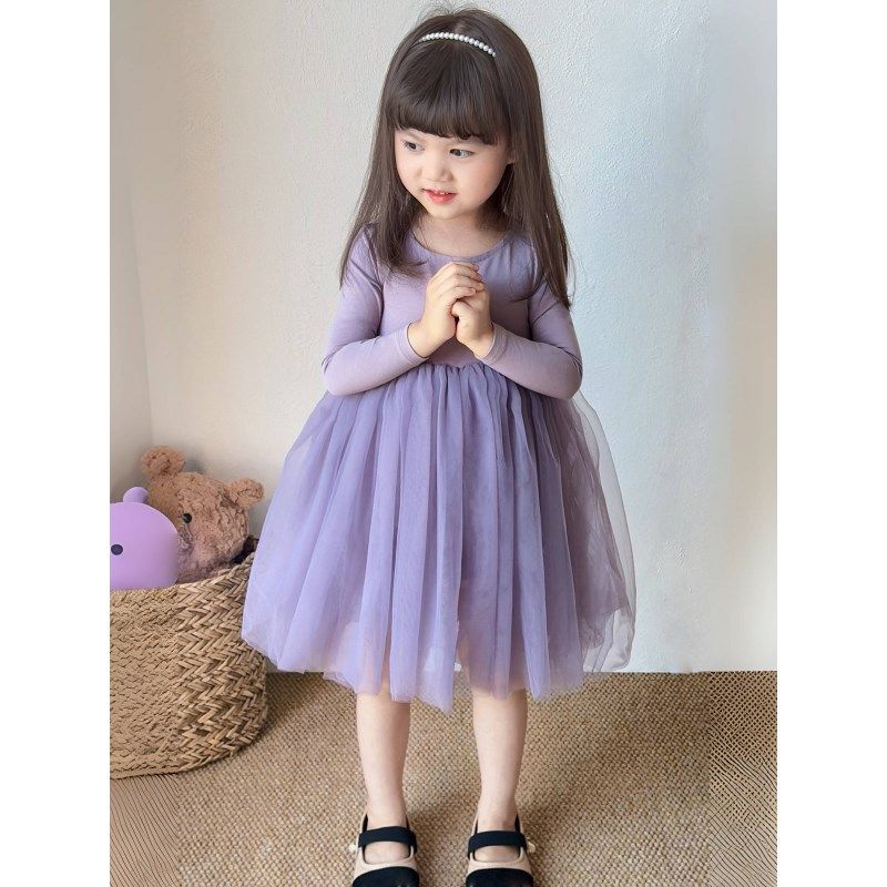 女童长袖蓬蓬网纱连衣裙2025春秋新款女孩柔软内搭外穿纱裙公主裙,童装/婴儿装/亲子装,连衣裙,淘宝优惠券,粉丝福利购,淘宝优惠卷