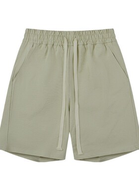 410G重磅棉汗布抽绳短裤男士休闲潮牌外穿五O分裤篮球运动沙滩裤