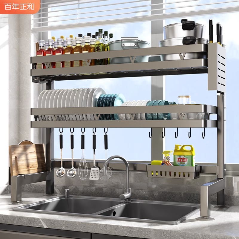 厨房水槽置物架台面碗盘收纳架多功能洗碗架水池上放碗碟架沥水架