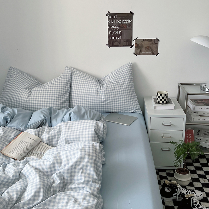 小资生活~四件套水洗棉1.8床上用品被罩床单P人学生宿舍三件套床