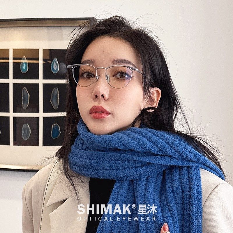 超轻复古商务时尚职场气质眼镜框女近视可配中年纯钛近视镜架变色