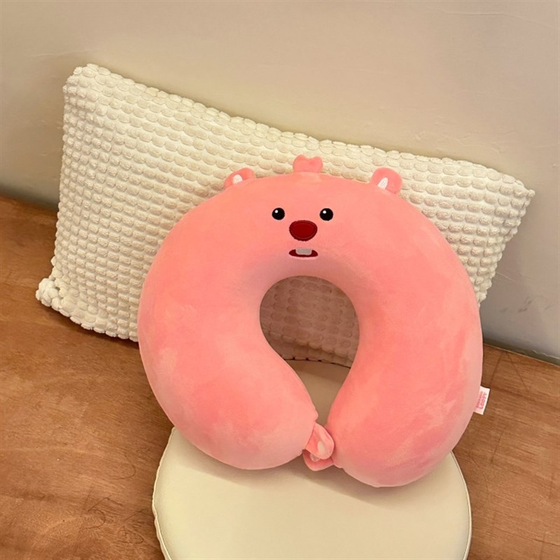 LOOPY小海狸U型枕记忆棉回弹超软宿舍车用护颈枕露比生日礼物女