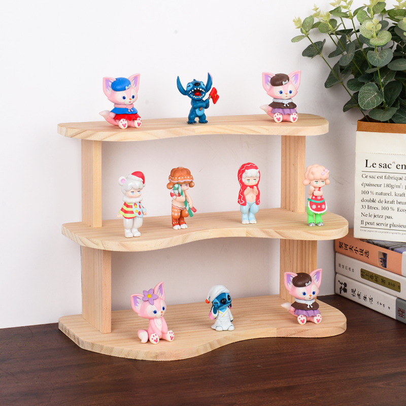 桌面置物架实木多层办公室收纳整理手办小盆栽花架多功能展示架